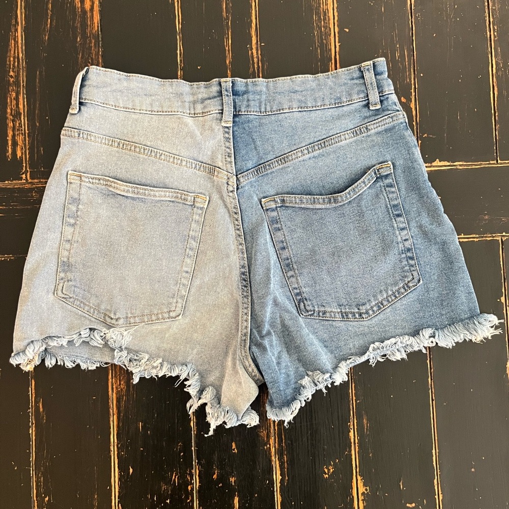 H&M Split Color High Rise Demin Short - Picture 2 of 2